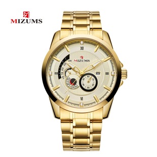 MIZUMS新品 手表日历表 商务男士 钢带男表外贸手表石英表