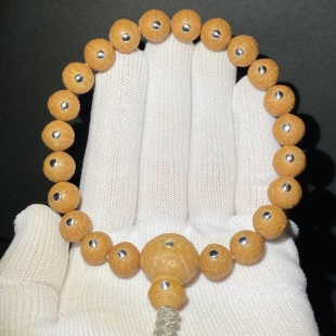 尼泊尔凤眼菩提镶嵌999纯银钉铜钉文玩男女手串手持金钉108单圈