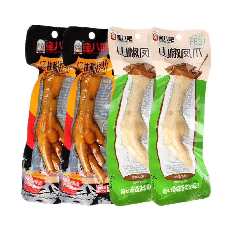 金八吧经典醋凤爪山椒鸡爪零食