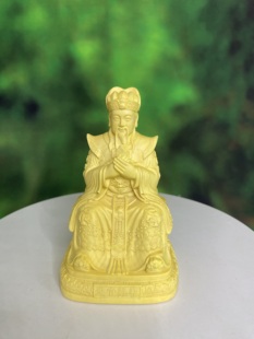 黄杨木木雕城隍爷摆件手工雕刻紫薇大帝家居佛堂供奉佛像工艺品
