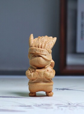 崖柏木雕火影忍者手办鸣人卡卡西