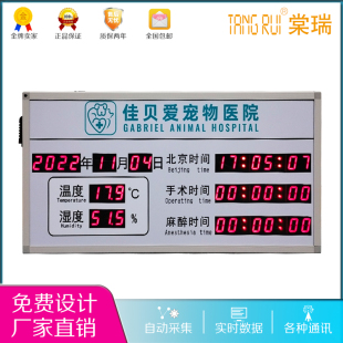 定制宠物倒计时电子看板安全生产天数计数器温湿度传感器LE显示屏