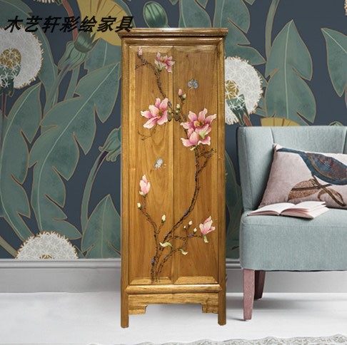 卧室客厅家具衣柜彩绘乡村手绘实木储物玄关藏式收纳定制,住宅家具,独立衣柜,淘宝优惠券,粉丝福利购,淘宝优惠卷
