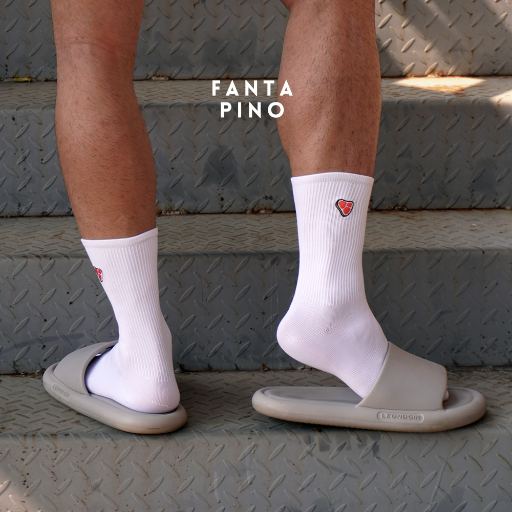 刺绣国产白袜男士高筒