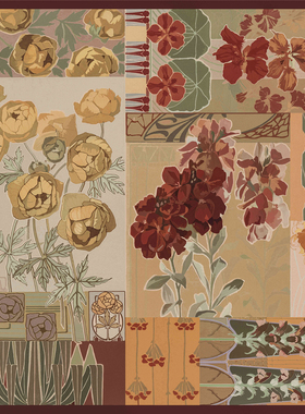 栢鹊纪 春夏丝棉丝巾复古蔷薇轻透中方巾手绘夏季防晒披肩头巾