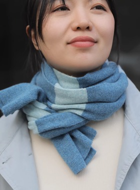 栢鹊纪 康赛妮100%山羊绒针织秋冬女简约多色简约显白保暖围巾