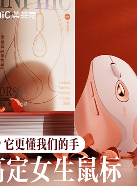 英菲克DR8蓝牙无线鼠标女生办公静音可充电笔记本电脑平板便携