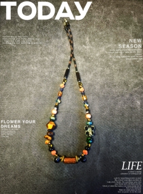 复古风捷克琉璃项链小众女手链锁骨链耳环