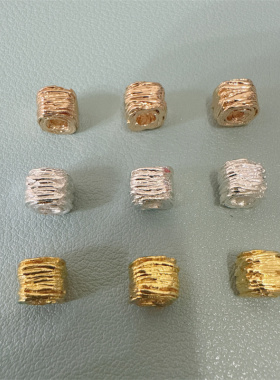 diy手工串珠饰品配件镀18K金色水晶手链项链巴洛克风格编织球隔珠