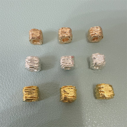 diy手工串珠饰品配件镀18K金色水晶手链项链巴洛克风格编织球隔珠