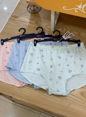 新一系XK65385新1系女士100纯棉内裤提臀印花高腰大版平角三角裤
