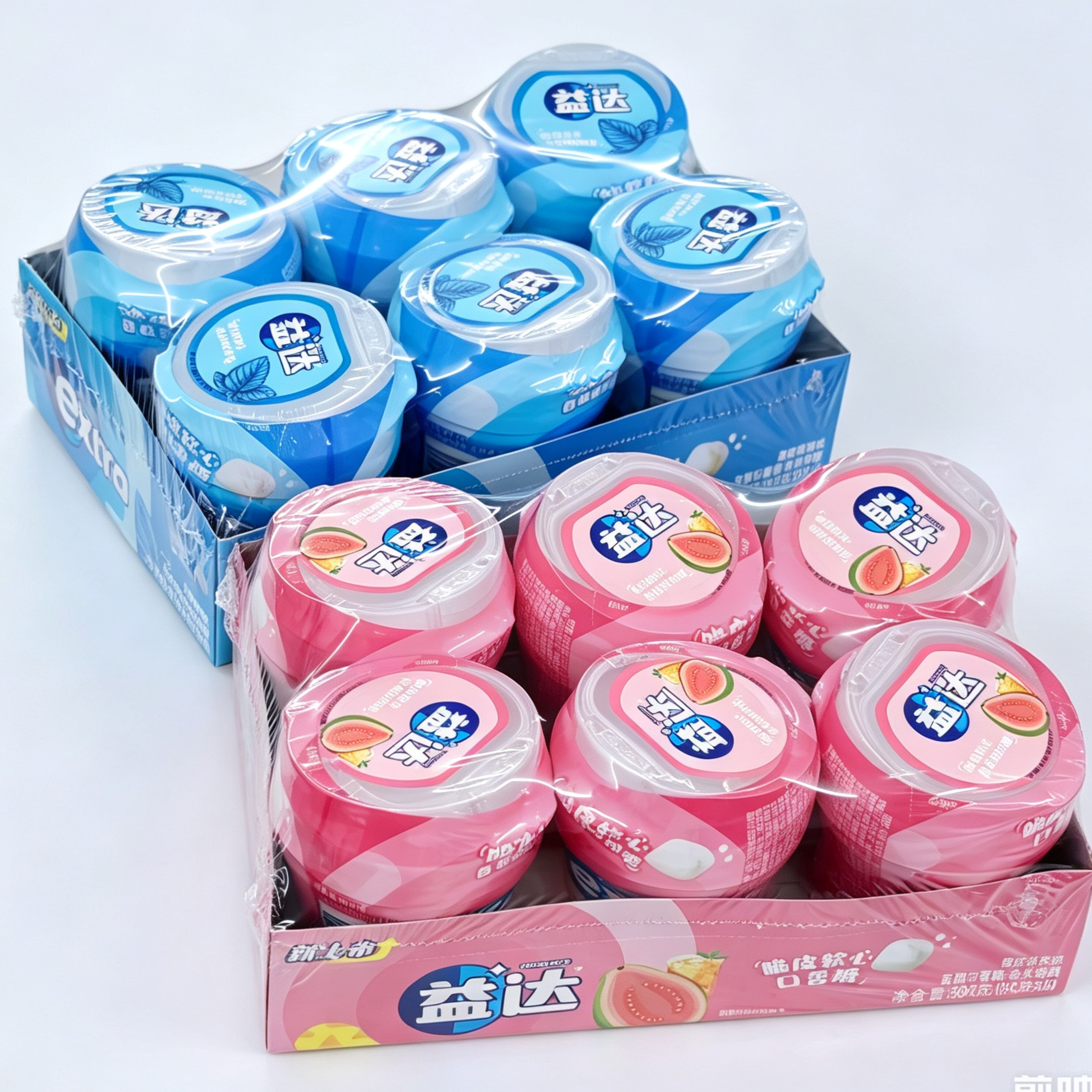 新品 益达口香糖无糖木糖醇64克薄荷芭乐冰茶味脆皮软心口气清新