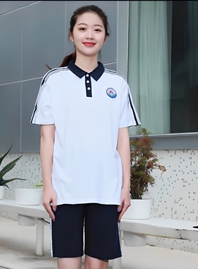 东莞市实验中学高中部纯棉新款校服短袖T短裤秋薄长裤