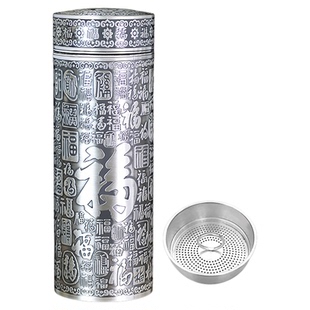 纯银999银水杯浮雕雪花银杯内外全银杯子食用银茶杯商务送礼自用