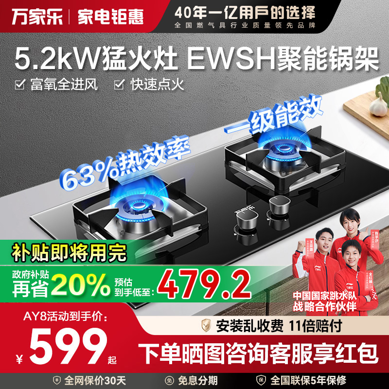 [政府补贴]万家乐AY8燃气灶双灶