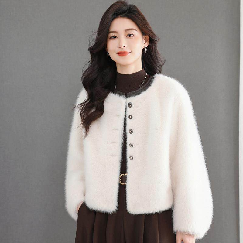 高贵洋气仿貂绒披肩外套秋冬旗袍外搭配连衣裙子高级感气质开衫