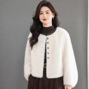 高贵洋气仿貂绒披肩外套秋冬旗袍外搭配连衣裙子高级感气质开衫