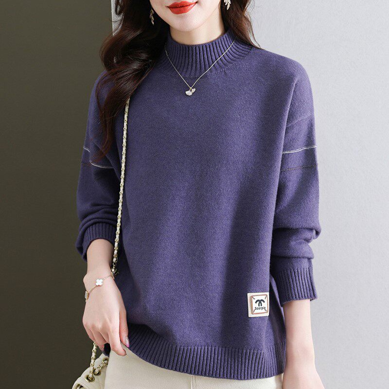 秋冬毛衣女冬季新款宽松加肥大码胖mm遮肚羊绒上衣内搭打底羊毛衫