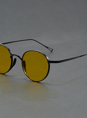 复古金属椭圆墨镜防紫外线太阳镜