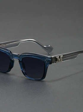 防紫外线男小众方形黑粗框太阳镜