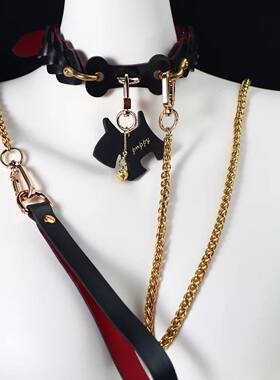 独家纯手工编织小狗挂件项圈牵引狗狗宠物SM道具萨德高端私人订制