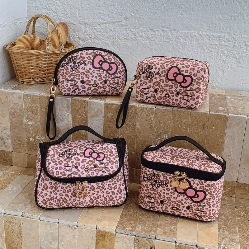 HelloKitty豹纹粉色化妆包女防水便携旅行洗漱收纳包新款化妆箱,收纳整理,化妆包,淘宝优惠券,粉丝福利购,淘宝优惠卷