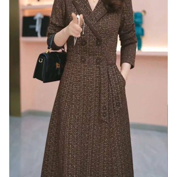 2026年春秋长袖连衣裙时尚显瘦大码气质中长款女修身收腰打底裙,女装/女士精品,连衣裙,淘宝优惠券,粉丝福利购,淘宝优惠卷