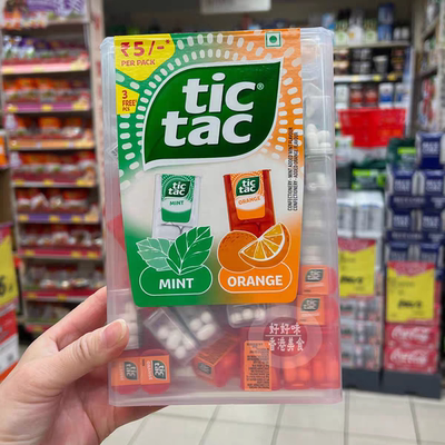 tictac清新口气薄荷什锦滴答嘀嗒无糖木糖醇口香糖72枚润喉糖盒装
