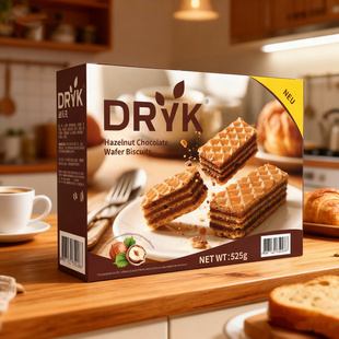 迪瓦克DRYK榛子巧克力威化饼干夹心独立小包装休闲零食整箱送礼物