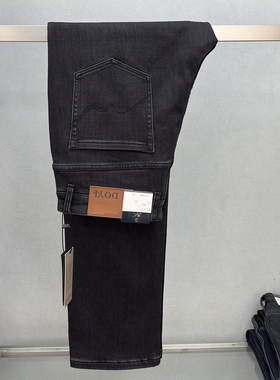 道一男裤拉链N51黑色高腰弹力宽松直筒裤2025秋冬新款休闲牛仔裤