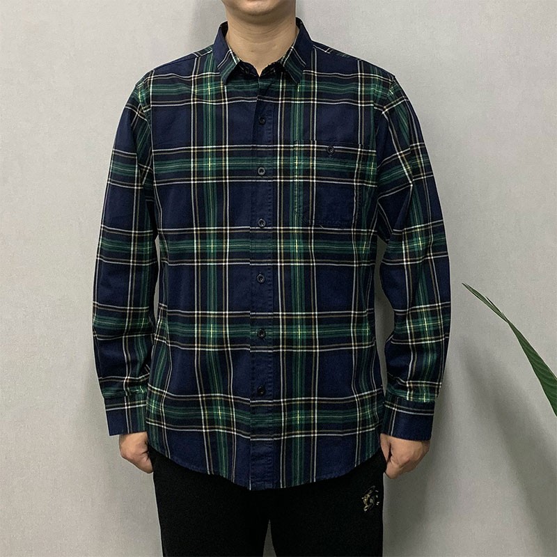 男士穗阳长袖衬衫2024春季新款免烫抗皱英伦格子休闲衬衣大码4XL