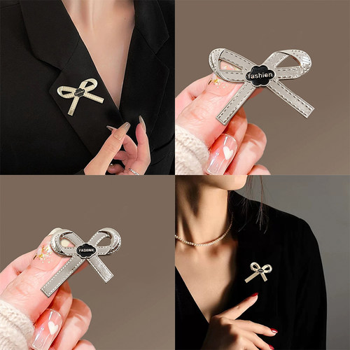 新款蝴蝶结别针胸针女装饰毛衣针织衫领口防走光扣针百搭衣服配饰