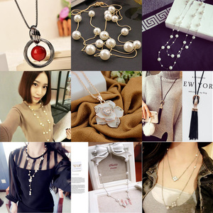 韩国长款山茶花珍珠毛衣链项链衣服百搭女款配饰品挂件挂坠挂饰