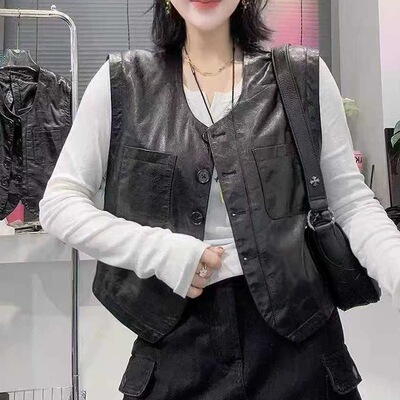 真皮绵羊皮马夹外套上衣