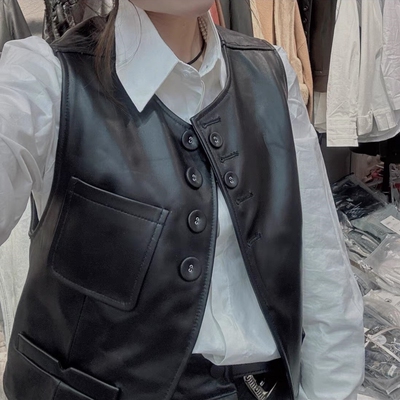 春秋季无袖欧洲站短款马甲时尚