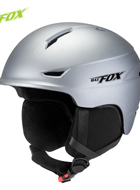 Batfox滑雪头盔装备护具专业单双板滑雪男保暖防撞加大号雪盔灰色