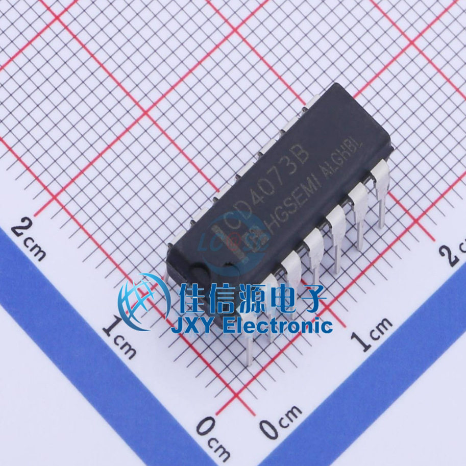 逻辑门     CD4073BE  HGSEMI(华冠)  DIP-14