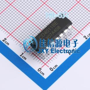 逻辑门 CD4011BE(LX) LX(灵星芯微) DIP-14与非门4通道全新(5只)