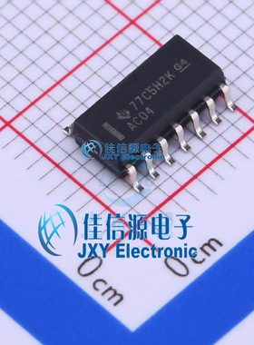 反相器 SN74AC04DR TI SOIC-14全新6通道1输入2V~6V2uA丝印AC04