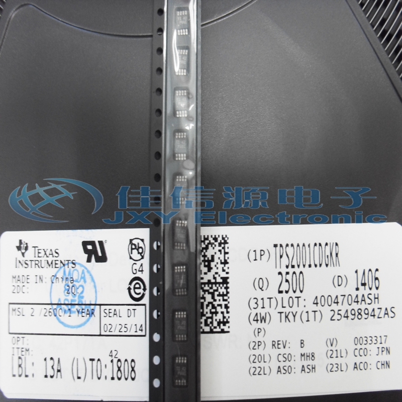 【佳信源】TPS2001CDGKR IC PWR SW USB 2.9A 1CH 8VSSOP 驱动器