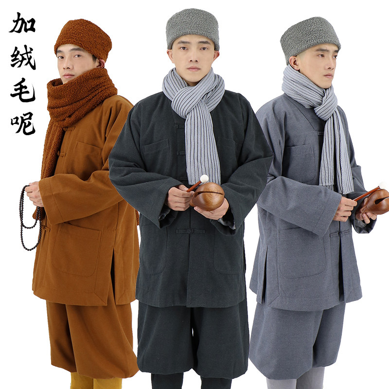 冬季僧服厚毛呢短褂加绒加厚保暖厚僧衣比丘和尚尼姑小褂棉袄