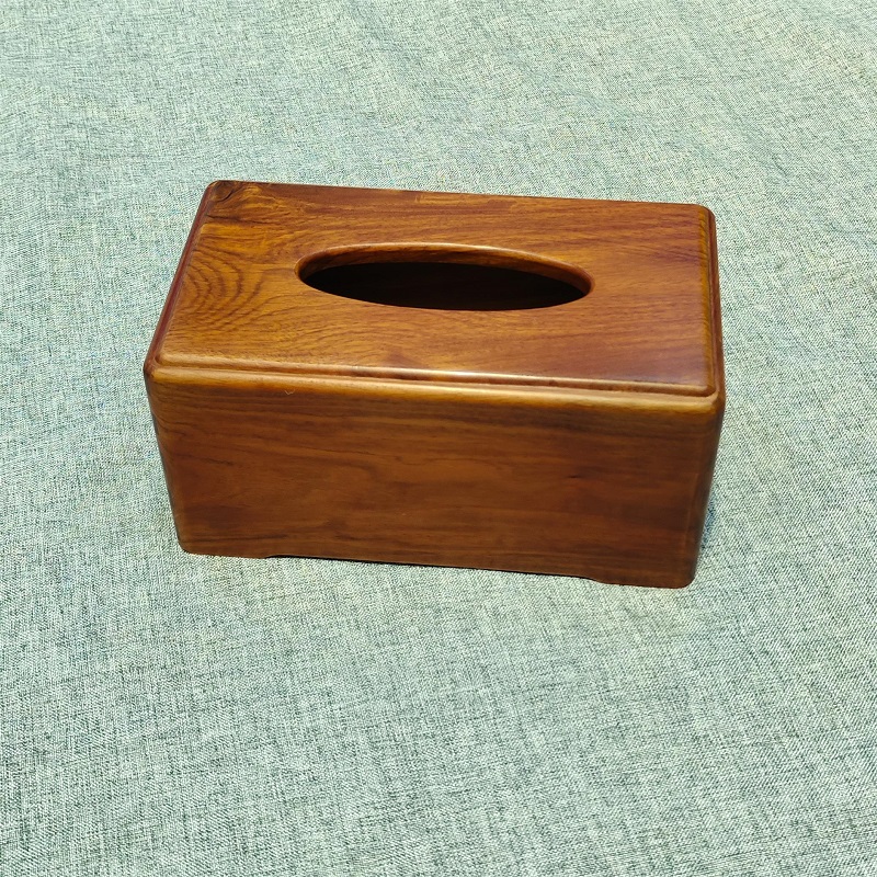 缅甸花梨木圆角底抽纸巾盒22*12*10cm