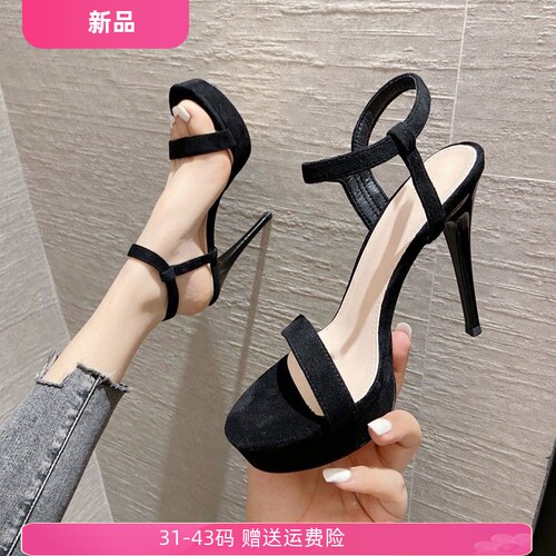 12CM恨天高凉鞋女夏小码