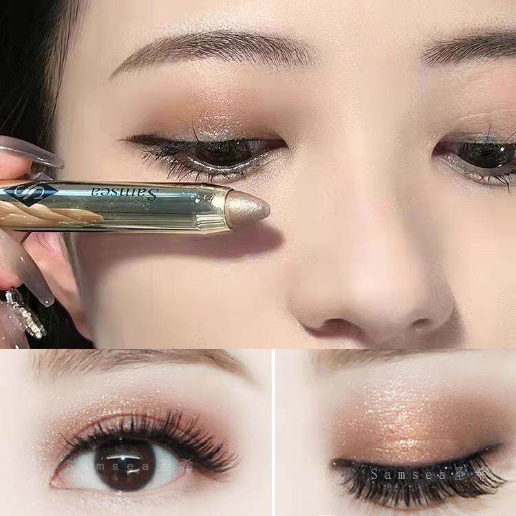 正品圣希高光眼影棒懒人眼影笔双头卧蚕珠光细闪单色棕色大地色