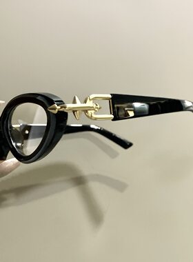 新款美式窄框猫眼防蓝光眼镜镜腿铆钉设计时尚嘻哈风潮人款平光镜
