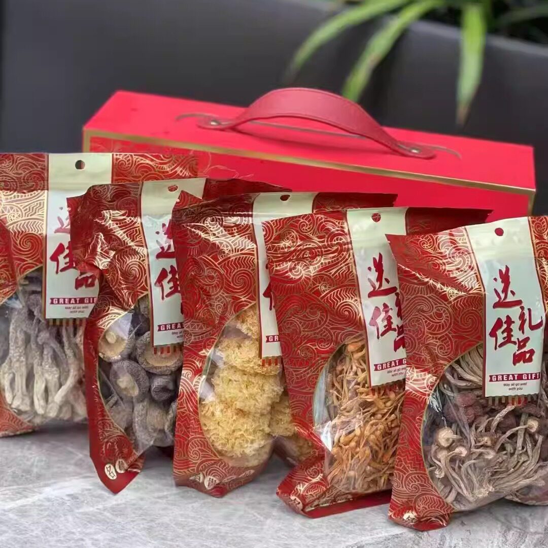 菌菇高档礼盒花菇茶树菇虫草花银耳新年礼盒山珍干货送长辈礼品盒