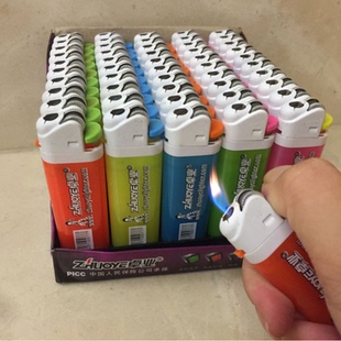 静音滑轮小火蓝火打火机 百得打火机糖果充气调火砂轮滑轮个性 包邮