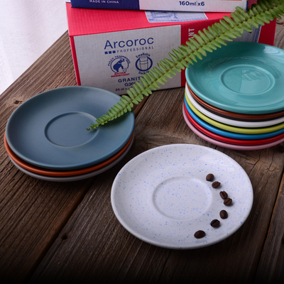 亮光泼墨色彩搭配玻璃杯单卖碟子