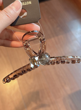 NOTEDDUNG韩国水晶圆球方钻13cm鲨鱼夹发夹女后脑勺发量多用抓夹