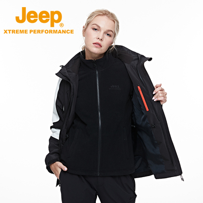 Jeep Xtreme Performance户外高端女士冲锋衣三合一冬季登外套